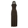 2523-Estilo Europeo y Americano Sexy Sexy Cuello Cuadrado Falda de Cadera 2025 Nuevo Vestido Chaleco para Mujer con Aspecto Adelgazante de Cintura