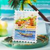 Sellos Turismo Atracciones Creativas de la Ciudad Pintura a Color Dibujo Animado Creativo Calcomanías Magnéticas Calcomanías para Refrigerador Conmemorativo Regalo de Acompañamiento Personalización