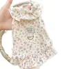 Ropa Fina Transpirable Anti-Caída para Perros y Gatos de Primavera y Verano, Arnés Floral Transpirable con Correa, Ropa para Mascotas Bichón, Anti-Suciedad