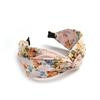 Diadema Europea y Americana Transfronteriza con Lazo para Mujer, Nuevo Pañuelo Cuadrado Retro, Diadema Alta de Ala Ancha, Joyería de Orejas de Conejo, Pasador Versátil