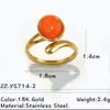 Anillo Yusen de Acero Inoxidable con Piedra Natural Europea y Americana Joyería de Mano para Mujer Nicho Lujo Accesible Anillo de Acero de Titanio que No se Desvanece Joyería Transfronteriza