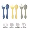 Palillo Tenedor para Molares de Bebé Tazón de Silicona para Bebé Cuchara para Bebé Vajilla Multiusos para Bebé Tenedor de Silicona Bol de Buffet Utensilios Sin