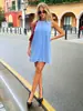 Falda de tirantes de mezclilla lavada para mujer, primavera y verano, transfronteriza europea y americana, falda midi de tirantes, vestido sexy