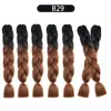 Perucas de Dreadlock de Fibra Sintética para Comércio Exterior Atacadista, Extensões de Cabelo Longo Tingidas em Degradê para Mulheres, Cabelo Trançado, Tranças Africanas Grossas