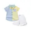 Venta al por mayor directamente del fabricante.: Ropa de Verano Rayada para Niños, Ropa Infantil Coreana de Manga Corta para Bebé, Conjunto de Ropa Estilo Coreano para Niños