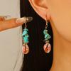 Pendientes de concha dorada y estrella de mar para vacaciones en la playa europeos y americanos Pendientes Pendientes para mujer Pendientes de comercio exterior transfronterizos Venta al por mayor