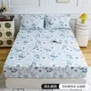 Juego de cama de verano fresco estilo pastoral floral con sábana bajera, colcha individual, funda de almohada, protector de colchón, funda protectora, ropa de cama