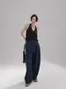 Jeans de Nuevo Estilo para Mujer de Principios de Primavera con Parches y Degradado en Forma de Guadaña, Pantalones Anchos Estilo Retro Americano, Pantalones Sueltos de Guadaña de Moda High Street