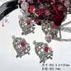 [Rosa Engaiolada] Pingente de Liga de Metal Coroa Escura de Corvo Artesanal com Contas Material DIY Acessórios para Pulseira