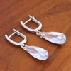 Nuevos Aretes Transfronterizos de Zirconia Oro Rosa, Hebillas para Oreja, Aretes, Populares Creativos Europeos y Americanos, Aretes Grandes en Forma de Pera Gota de Agua