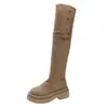 Botas altas de mujer con suela gruesa plegables en dos direcciones, nueva colección Otoño/Invierno 2026, botas de montar por encima de la rodilla con tacón grueso, estilo europeo y americano