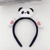 Diadema de felpa antideslizante para mujer, diadema para el pelo, accesorios para el pelo, máscara facial de dibujos animados linda nueva
