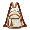 Mochila para Mujer 2025 Nueva Moda Gran Capacidad Bolsa Cuadrada Pequeña Bolsa Cuadrada Pequeña Estampada Retro Bolso de Hombro Elegante de Moda