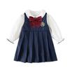 Vestidos de Primavera y Otoño para Niñas Pequeñas 2026 Nuevo Elegante de Moda Vestido de Princesa para Bebé Conjunto Estilo Academia Infantil
