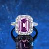 Anillo cuadrado de plata de ley S925 transfronterizo con diamante de alto carbono, diamante rosa, para mujer, 5 quilates, anillo de compromiso con diamante, diseño de moda avanzado