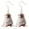 Aretes de Halloween Lindo Dibujo Animado Perro Fantasma Rana Gato Mariposa Esqueleto y Hongo Aretes Acrílicos