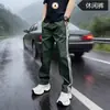 Pantalones Casuales Finos Transpirables de Secado Rápido para Hombre Verano 2026 Cintura Elástica Versátil Rayas Deportivas Parcheado Pierna Recta