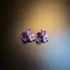 Pendientes de Mariposa Rosados Vintage Antiguos, Aretes de Tachuela, Accesorios para Orejas