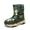9965 Botas de Neve Infantis Botas de Algodão Inverno Cano Alto Calçar Fácil Velcro Impermeável Meninos e Meninas Algodão Grande Sapatos Infantis Pequenos e Médios