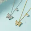 Collar de Mariposa para Mujer, Sencillo y Elegante, Estilo Coreano de Celebridad de Internet, Diseño Minimalista, Cadena Ligera de Lujo para Clavícula, Regalo de San Valentín
