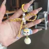 Ins Coreano Nova Menina Doce Pingente de Amor Prateado com Laço de Pérola Chaveiro Corrente de Celular Pingente para Pendurar Fone de Ouvido