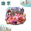 Heymu Cultural y Creativo Jiangsu Nanjing Xuanhong Ciudad Imán de Nevera Venta al por Mayor Atracciones Tridimensional Madera Epoxi Pegatina Magnética para Nevera