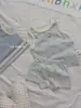 87007 Conjunto de Colete Infantil 2026 Verão Novo Estilo Algodão Puro Classe a Macacão Curto com Suspensório para Bebê Respirável e Absorvente de Suor
