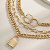 Collar con borlas y cadena multicapa para mujer, estilo hip-hop, estilo europeo y americano, con diseño geométrico de clavícula y cierre de cabeza, N5912