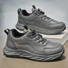 Zapatos Nuevos de Primavera para Hombre, Zapatos Deportivos de Cuero Transpirables, Zapatos Casuales de Running para Hombre, Modernos, Versátiles, de Suela Blanda, Impermeables, Zapatos de Papá