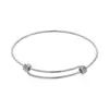 Mesmo estilo do bracelete redondo ajustável da Amazon, pulseira de pulso em aço titânio 304, elástico push-pull, abre e fecha, bracelete de mola, atacado