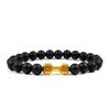 Pulsera de piedra de lava volcánica europea y americana pulsera de mancuerna pulsera de piedra volcánica joyería para mujer hombre venta caliente transfronteriza