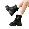 Botas de Pantalón de Suela Gruesa para Aumentar la Altura Estilo Británico Más Vendidas para Mujer Nuevas Llegadas Otoño/Invierno 2026 Botines para Personas Petitas y Delgadas Botas Martin