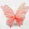 Decoração de quarto de casamento com borboleta iridescente de comércio exterior, enfeites de flor de tule tridimensional, flores de seda, roupão de noiva, decoração de parede de fundo para fotos
