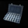 Caja de plástico de una sola pieza de 28 rejillas, inserto de joyería transparente extraíble, caja de exhibición de muestra fija, caja organizadora de almacenamiento de escritorio