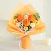 Flor de Fio Simulada Girassol Crochê Feito à Mão Buquê Pronto Presente de Dia das Mães Buquê Tricotado para Presente de Aniversário