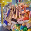 Barro de cerámica labios de diamantes completos cadena para coche anillo de cadena cordón llavero colgante bolsa de pareja colgante pequeños regalos al por mayor