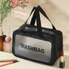 Bolsa de Cosméticos para Mulheres, Bolsa de Armazenamento de Cosméticos à Prova d'Água de Grande Capacidade para Viagem, Necessaire Portátil de Mão Visível para Viagens de Negócios