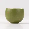 Taza de Huevo de Mandarina Verde con Chispas Doradas Taza Pequeña de Cerámica Mandarina Verde Taza de Té Kung Fu Taza Personal para el Hogar Taza de Té Nuevo Chinoiserie