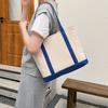 Bolsa Tote de Lona Estilo Coreano para Mujeres para Ir al Trabajo con Logo Imprimible Bolso de Hombro Gran Capacidad Estudiante Ins Bolso de Mano Estilo Japonés