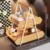Estante de escritorio de madera maciza, organizador de llaves para la entrada, bandeja para aperitivos y frutas, caja expositora de joyería y cosméticos, caja decorativa de almacenamiento