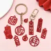30 Estilo Chinês Vermelho Bênção Caractere Chinês DIY Acessórios de Joia Feliz Ano Novo Pingente de Paz Acessórios de Ano Novo
