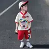 Traje Tang Infantil Niños Conjunto Manga Corta 2026 Nuevo Estilo Niño Joven Maestro Celebridad de Internet Nezha Ropa de Presentación Ropa de Verano