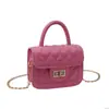 Bolsa Pequena Infantil Matelassê Estilo Chanel, Bolsa Transversal com Corrente para Meninas, Acessório de Vestido de Princesa, Porta-Moedas Atacado
