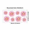 Pegatina de Pared Autoadhesiva de Flor Rosa de Dibujos Animados Estilo Simple Ins Femenino Decoración de Pared de Fondo para Habitación Pegatina Br6356