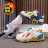 Zapatos de Algodón de Dos Capas Estilo Nuevo de Invierno para Niños, Zapatos con Superficie de Cuero para Niños con Felpa, Suela Suave, Zapatos Casuales, Zapatos Versátiles y Funcionales de Moda para Niñas