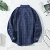 Camisa de rejilla de viento de puerto para hombre de manga larga camisa para hombre ropa de traje holgada Marca de moda tendencia coreana ins abrigo