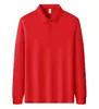 Camisa polo de manga larga de color liso con cuello, alta elasticidad, cuello clásico a rayas, color liso para hombre, se puede imprimir o bordar