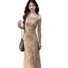 Vestido Floral Cruzado de un Solo Hombro para Mujer, Diseño Otoñal Petite, Estilo Versátil y Suave, Vestido Largo de Corte A