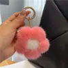 Chaveiro de Flor de Pelúcia Imitação de Pelo de Vison Fofo Pingente para Carro Decoração de Bolsa Girly Plush Presente de Aniversário