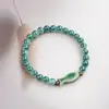 Pulsera de cerámica de Jingdezhen, nueva y que no se decolora, para estudiantes mujeres, pulsera de cuentas de estilo antiguo, pulsera de cerámica fresca y moderna
